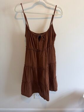 GAP Brown Tiered Spaghetti-Strap Sundress